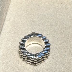 Brighton silver charm spacers dotted three row retired rare